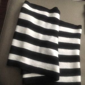 Black and white stripe infinity scarf